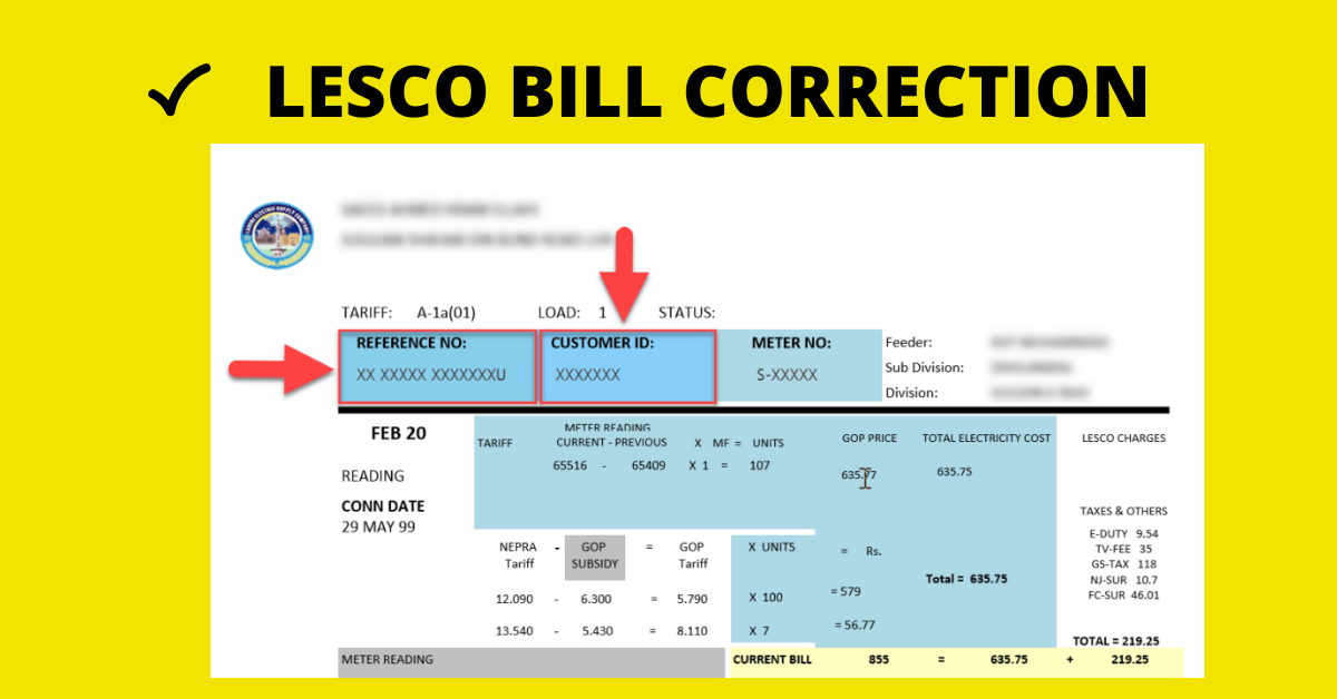 lesco bill correction